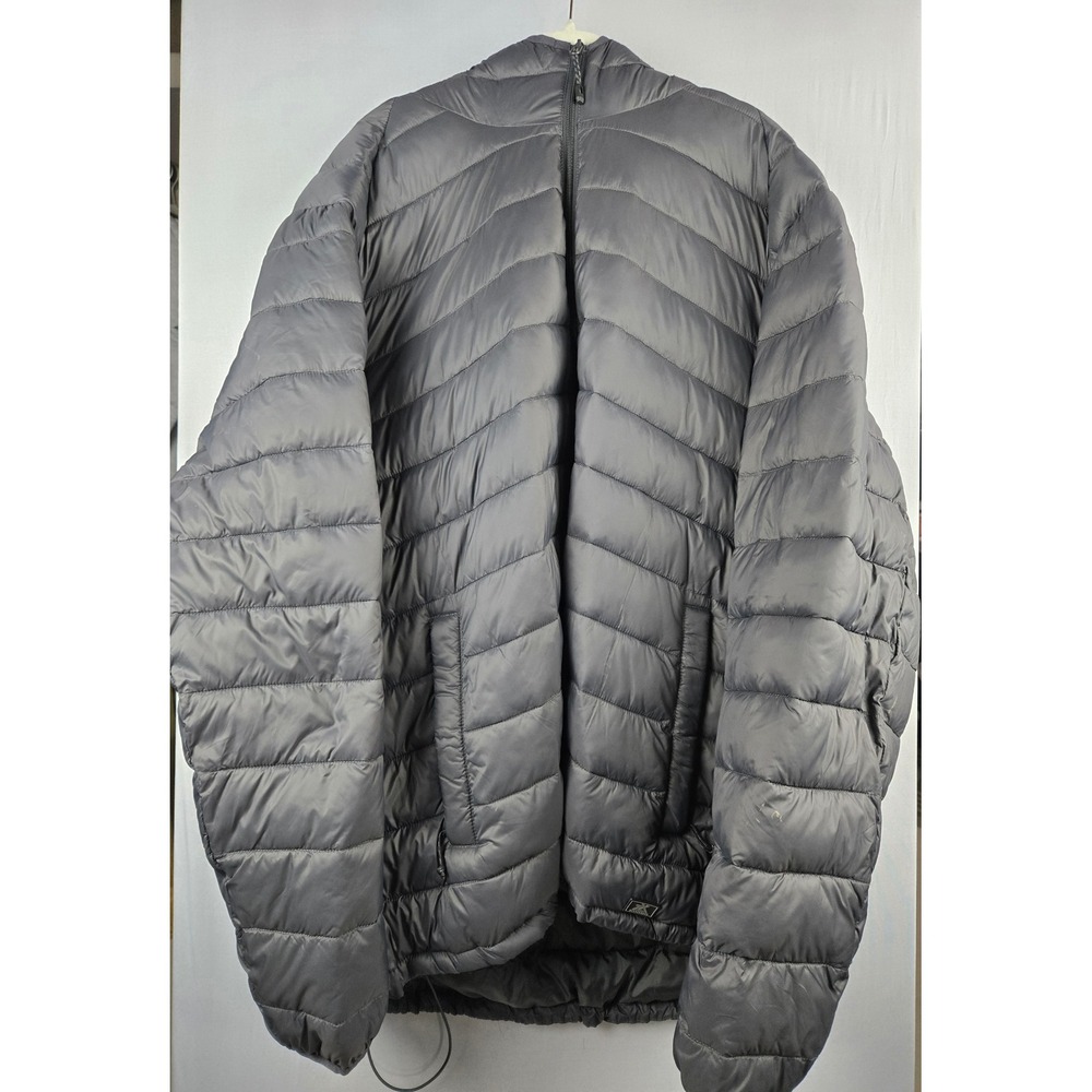 ZeroXposur womens Hooded Puffer Jacket Gray Quilted Full Zip Coat Size 3XL